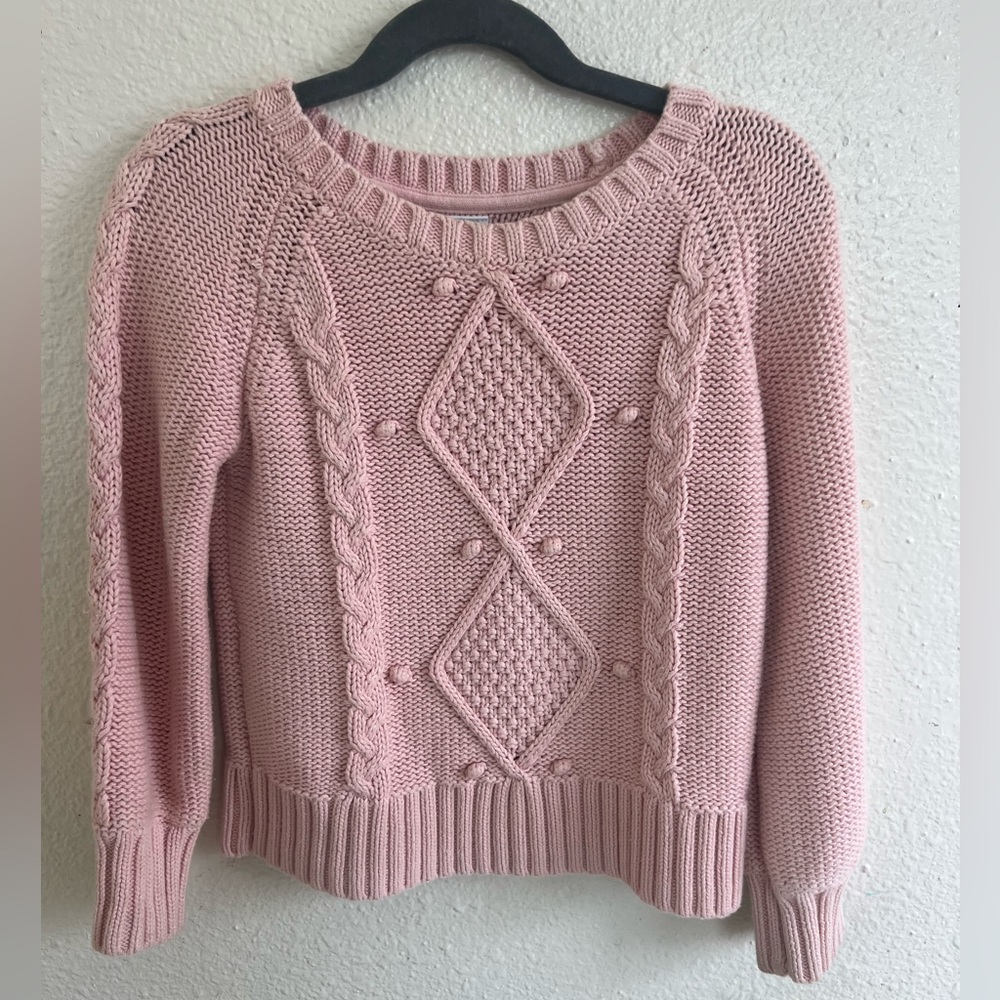 Kids GAP Light Pink Cable Knit Sweater size 5